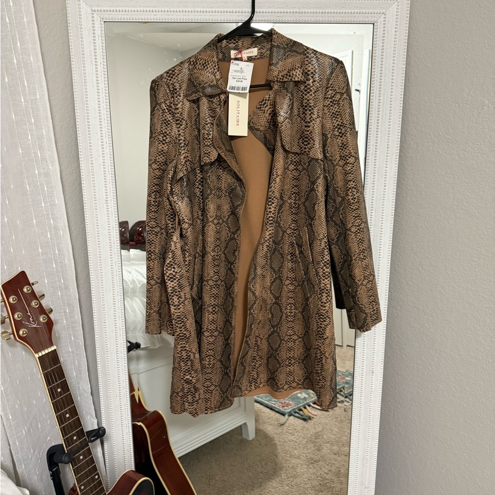 Chico's Brown Snake Print Coat
